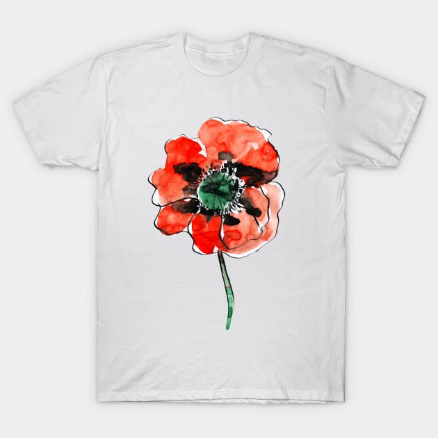 Poppy flower T-Shirt by Elsiebat